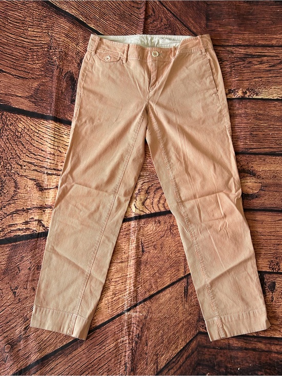 Pants - Paper Boy Anthropologie Tan Orange Striped Crop Pants Ankle Size 2 Linen Blend